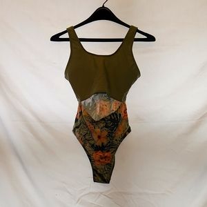 One piece tropical swimsuit